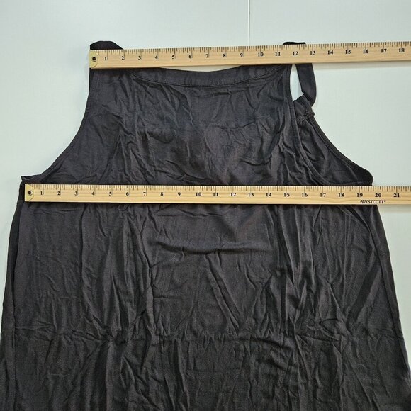 J Jill Wearever Tank Top Womens L Black Back Tie Back Goth Cottage Summer City - Picture 4 of 13